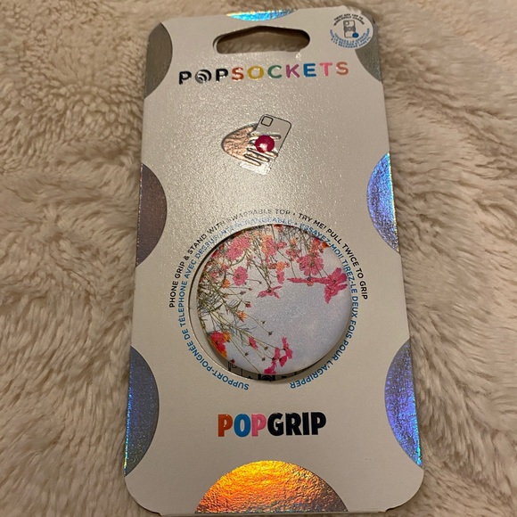 PopSocket Stylish PopGrip PopTop Cell Phone Joy Grip & Stand Fuchsia Bloom NWT - Picture 2 of 6